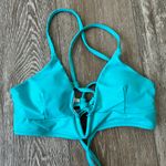 Romwe Swimwear Sz M Turquoise Blue Strapping Bikini Top Never Worn Photo 1