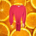 Calvin‎ Klein Red Long Sleeve Ribbed Sweater Dress with Belt Size Medium Photo 3