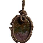 Wire Wrapped Copper Stone Pendant Necklace Charm Boho Jewelry Handmade u Brown Photo 2