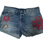 Lucky Brand  Embroidered Mid Rise Denim Boy Shorts 6/28 Photo 5
