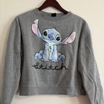 Disney  Gray Sweatshirt with Blue Stitch XS Photo 1