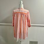 Roller Rabbit  Tunic Swim Coverup Stripe Dress Tassels Pink Orange White Small S Photo 10