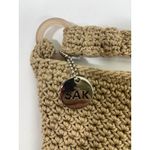 The Sak  Crochet Shoulder Bag Boho Hippie Crossbody Flap Top Zip Closure Tan Photo 4