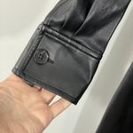 Rails NWT Ruby Faux Leather Black Mini Shirtdress Women's Size XS Long Sleeve Photo 9