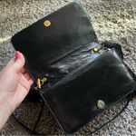 Judith Leiber vintage embroidered Suede evening mini bag with tassles, black Photo 2