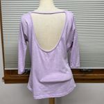Puma  Lavender Purple Cutout Back 3/4 Sleeve T-Shirt Size Small Photo 4
