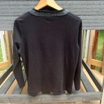 J.Crew Women’s Long Sleeve Black Cotton Beaded Cardigan Size M Classic Photo 4