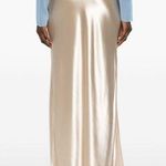 Salvatore Ferragamo Ferragamo Satin Skirt in Beige 38 New Womens Maxi Gold Long Formal Photo 13