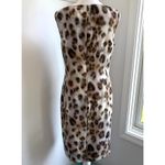 St. John Couture 100% Silk Animal Print Knee Length Dress Size 10 Luxury Glam Brown Photo 3