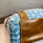 Fossil Blue And Ivory Floral Pattern Canvas Bag Brown Leather No Key Photo 8