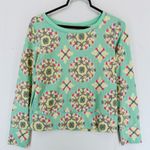 Aerie  Long Sleeve Crewneck Pullover Sweatshirt Tapestry Print M Green Photo 0