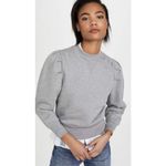 frame denim Frame Shirred Shoulder Gray Sweatshirt In Gris Heather SZ M NWT Photo 6