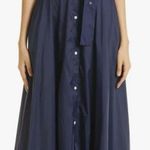 NEW STAUD Millie Navy Button Down Shirt Belted Maxi Dress sz XS Blue Photo 0