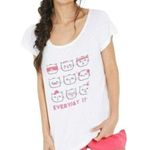 Forever 21 Caturday White Sleep Loose T-Shirt Lingerie Pink Shorts Small Photo 12