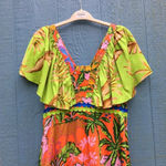 Alden Adair Women Size Medium Jungle Cruise Print Diana Dress Green Photo 5