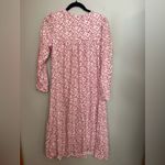 Eileen West Red Floral Long Sleeve Gown Size S Photo 1