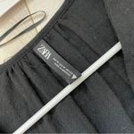 ZARA  Voluminous Cotton Gauze V Neck Puff Sleeve Mini Dress Black (Medium) party Photo 1