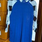 LuLaRoe NWT Randy Blue w/ White Blue Black Red Plaid Sleeve Size XL Photo 0