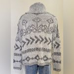 Lucky Brand  Aztec Western Fringe Turtleneck Sweater Black White‎ medium Photo 1