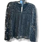 INC International Concepts Black Lace Blouse Women's Size XL Photo 0