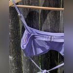 Hollister  co-ord rib skinny wrap scoop bikini top in lilac Photo 9