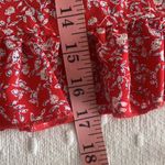 SheIn Ditsy Floral Ruffle Trim Wrap Knot Skirt Red and White Size L Photo 7