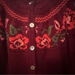 Limited edition design appleseeds Floral Knit button down cardigan Burgundy Red Size undefined Photo 1