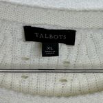 Talbots  Cream Pointelle Knit Sweater Women’s Size XL Side Ties Classic Neutral Photo 2