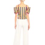 STAUD  Multi-Coloured Striped Ruby Top Size: S - Brand New Photo 3