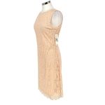 Sharagano  Sleeveless Lace Scallop Hem Sheath Dress Peach Pink Size 8 NWT Photo 4