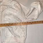 Calvin Klein Woman Cropped Knit See Through Cardigan White Laced-front Size XL Photo 8