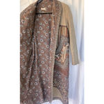 Vintage Backstreet Bohemian Patchwork Coat Wool Belted Southwest Tapestry Medium Brown Photo 4
