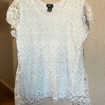 Shannon Ford White Flutter Sleeve Lace Blouse 2x Photo 0
