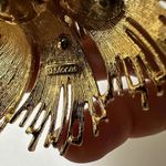 Monet Large Signed  Gold Tone Brooch Pin Fringed Style Photo 5