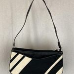 Kate Spade  Black & White Striped Zip Top Shoulder Handbag Photo 0