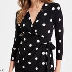 Anne Klein Polka Dot Printed Tie-Waist Top, wrap front, gathers and ties on side Photo 2