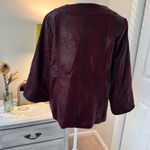Susan Graver  Style Womens Jacket Faux Leather Size M Zip Up Burgundy Snake skin Photo 3