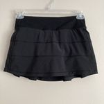 Lululemon  Run Pace Rival Skirt Skort Stretch Black Size 4 Tennis Pickleball Photo 0