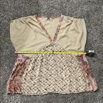 Gimmicks by BKE Gimmicks Women's Beige and Pink Patchwork Top Photo 1