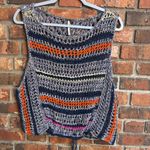 Free People  womens Step Outside crochet striped cropped sweater gray S Photo 0