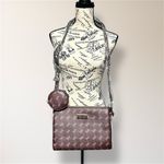Nicole Miller New  New York Brown Monogram Crossbody Bag Coin Purse Minimal Luxe Photo 2