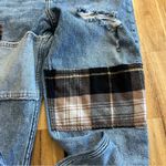 Hollister Ultra High-Rise Mom Jeans | W26 L27 | Patchwork Plaid & Distressed Photo 1