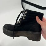 Forever 21 black lace up faux leather platform combat boots neutral women size 6 Photo 3