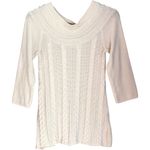 American Rag  Cable Knit Sweater 3/4 Sleeves Creamy White Medium Top Jumper Photo 0