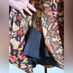 Jones New York Women’s Size 6 Boho Ikat Midi Skirt Flowy Earthy Tones Artsy A-Line Red Black Photo 5