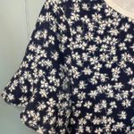 Draper James  Womens Sweatshirt Navy Floral Print Size Medium Cotton Photo 2