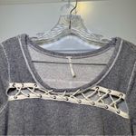 Free People Blue Striped Knit Lacey Love Pullover Sweater Top size S Photo 3