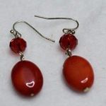 Source Unknown Victorian Red Bead/Stone Double Drop Fish Hook Earrings Photo 0