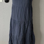 Quince 100% Organic Cotton Gauze Tiered Maxi Dress, Blue, M Photo 0