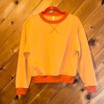 Halara  Round Neck Long Sleeve Orange Fleece Casual crewneck Sweatshirt Photo 3